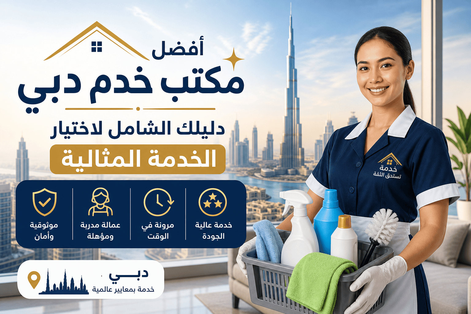 فريق تنظيف محترف في دبي يقدم خدمة عالية الجودة داخل منزل عصري